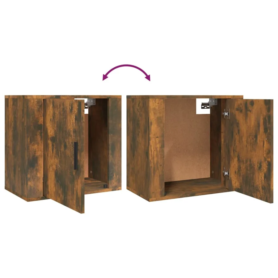 Tables de chevet murales 2 pcs Chêne fumé 50x30x47 cm - 9