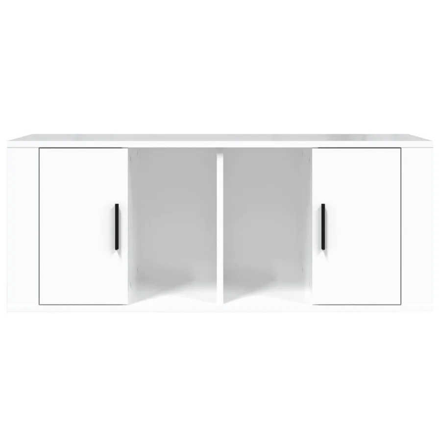 Meuble TV Blanc brillant 100x35x40 cm Bois d'ingénierie - 5