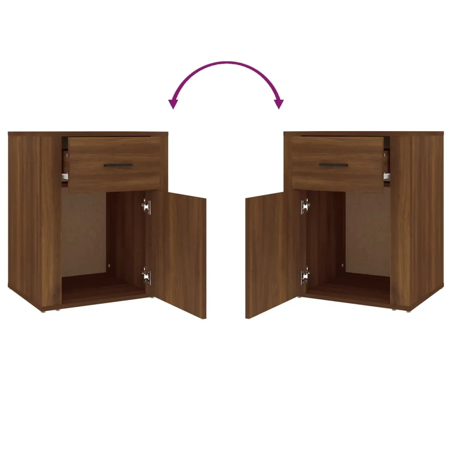 Table de chevet Chêne marron 50x36x60 cm Bois d'ingénierie - 9