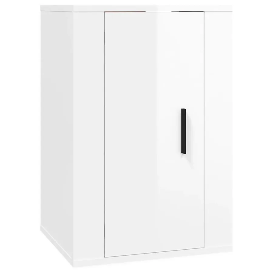 Meuble TV mural Blanc brillant 40x34,5x60 cm - 2
