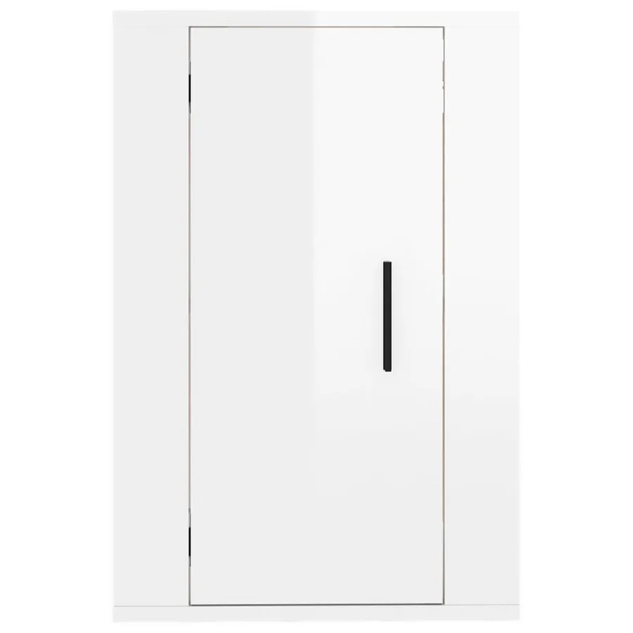 Meuble TV mural Blanc brillant 40x34,5x60 cm - 4