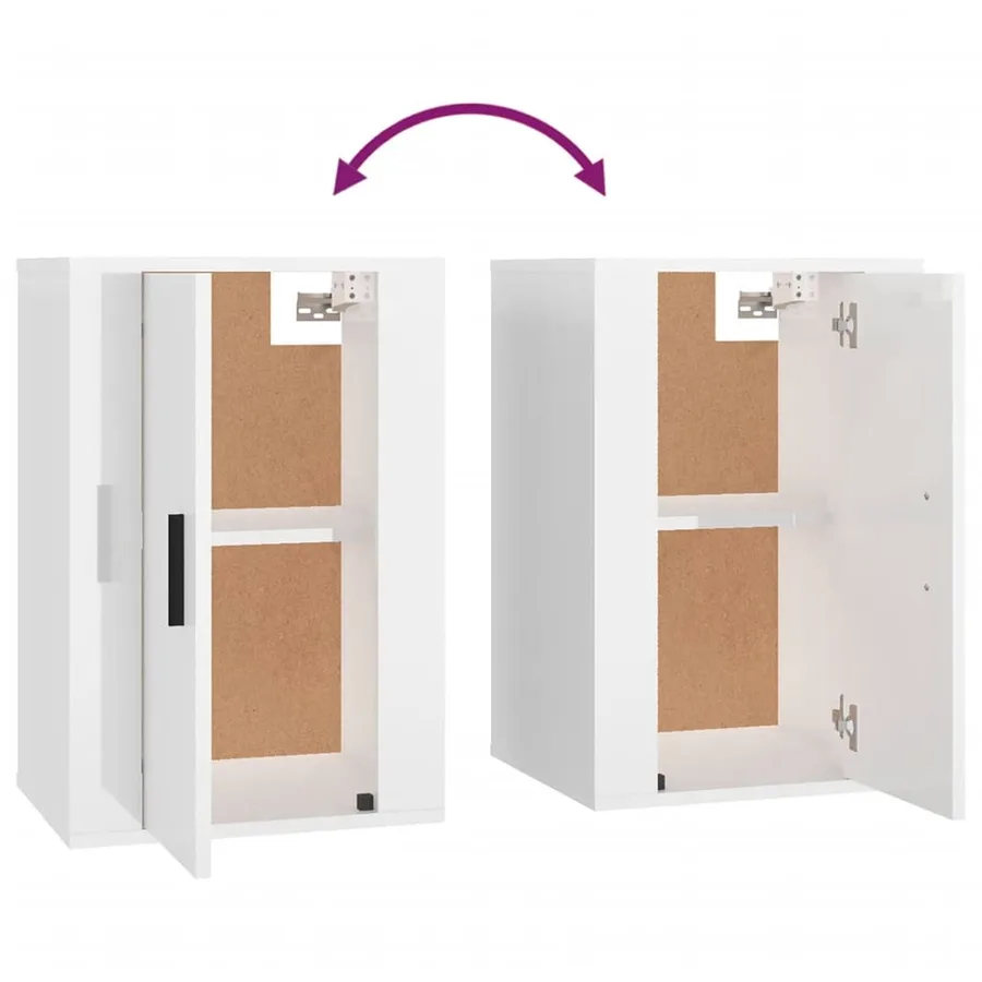 Meuble TV mural Blanc brillant 40x34,5x60 cm - 9