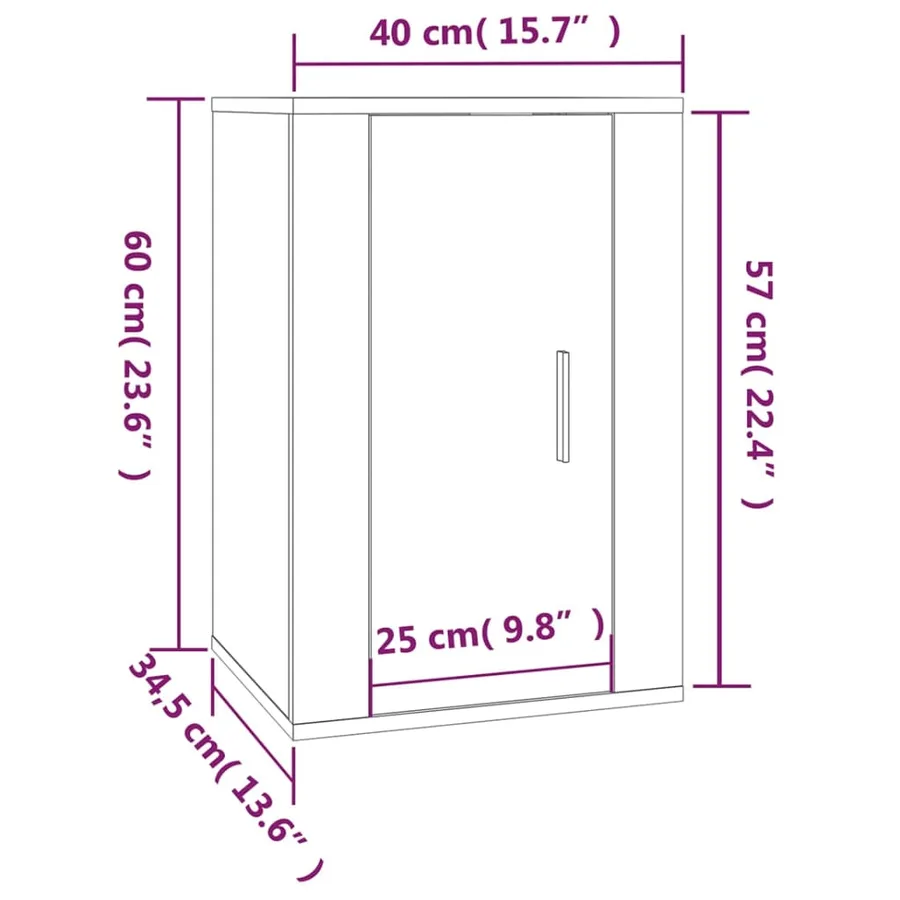 Meubles TV muraux 2 pcs Blanc 40x34,5x60 cm - 12