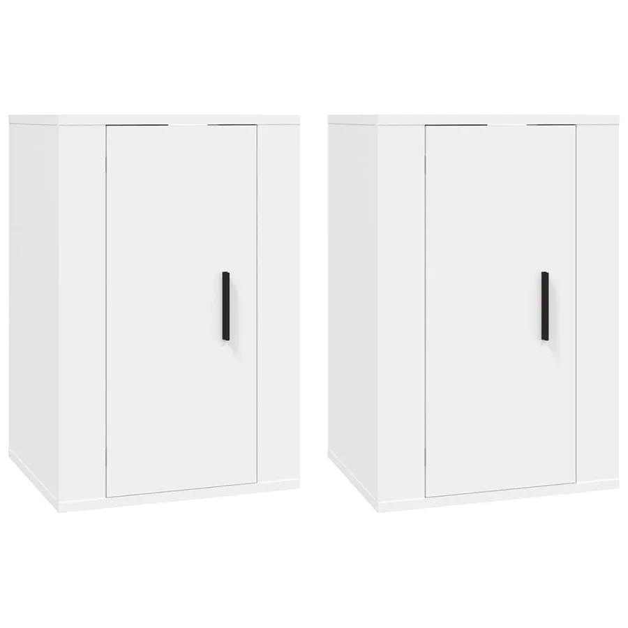 Meubles TV muraux 2 pcs Blanc 40x34,5x60 cm - 2