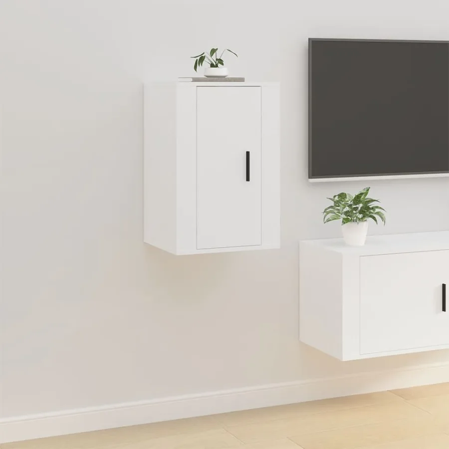 Meubles TV muraux 2 pcs Blanc 40x34,5x60 cm - 3