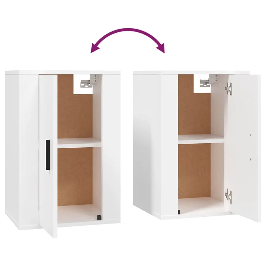 Meubles TV muraux 2 pcs Blanc 40x34,5x60 cm - 8