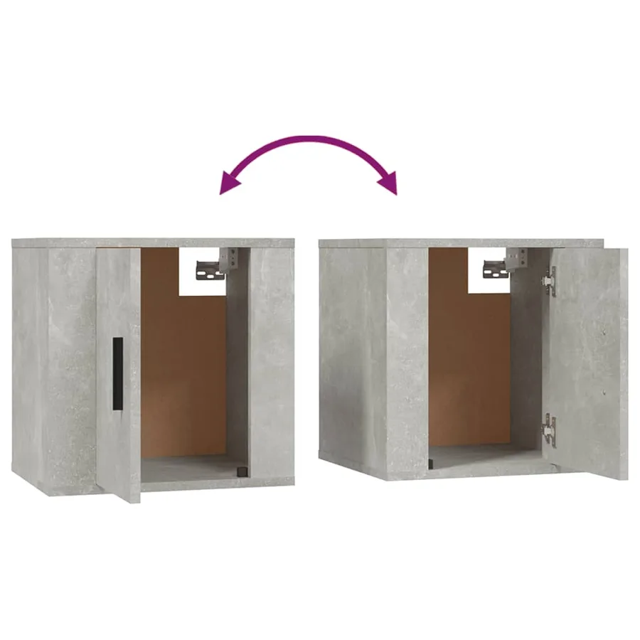 Meuble TV mural Gris béton 40x34,5x40 cm - 9