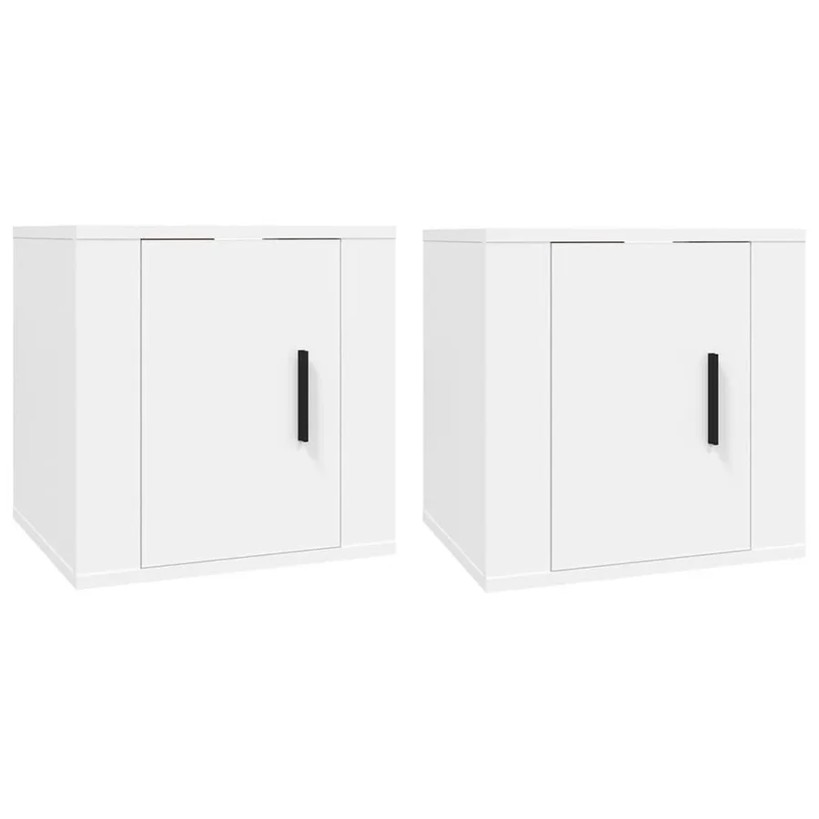 Meubles TV muraux 2 pcs Blanc 40x34,5x40 cm - 2
