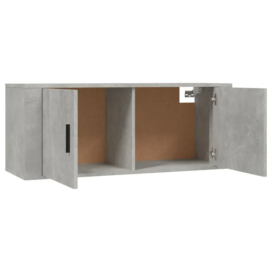 Meuble TV mural Gris béton 100x34,5x40 cm - 5