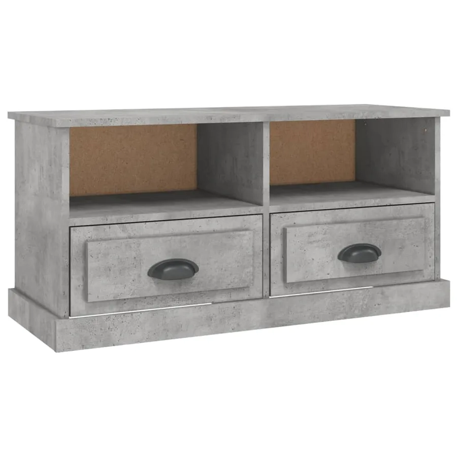 Meuble TV gris béton 93x35,5x45 cm bois d'ingénierie - 2