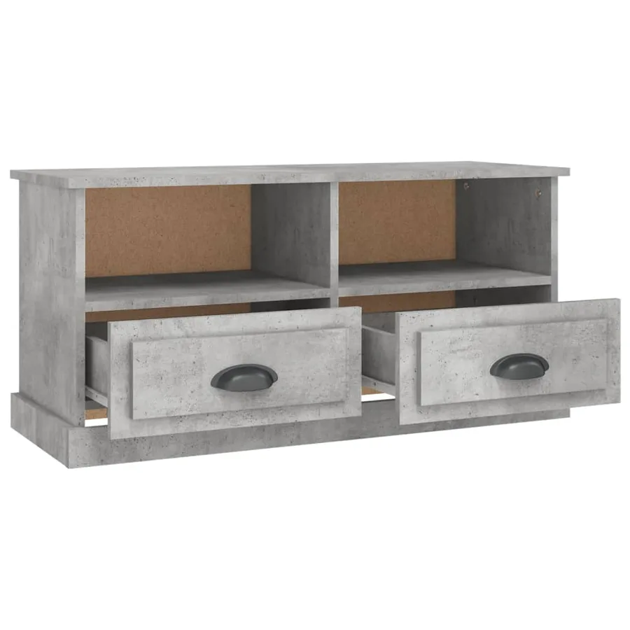 Meuble TV gris béton 93x35,5x45 cm bois d'ingénierie - 8