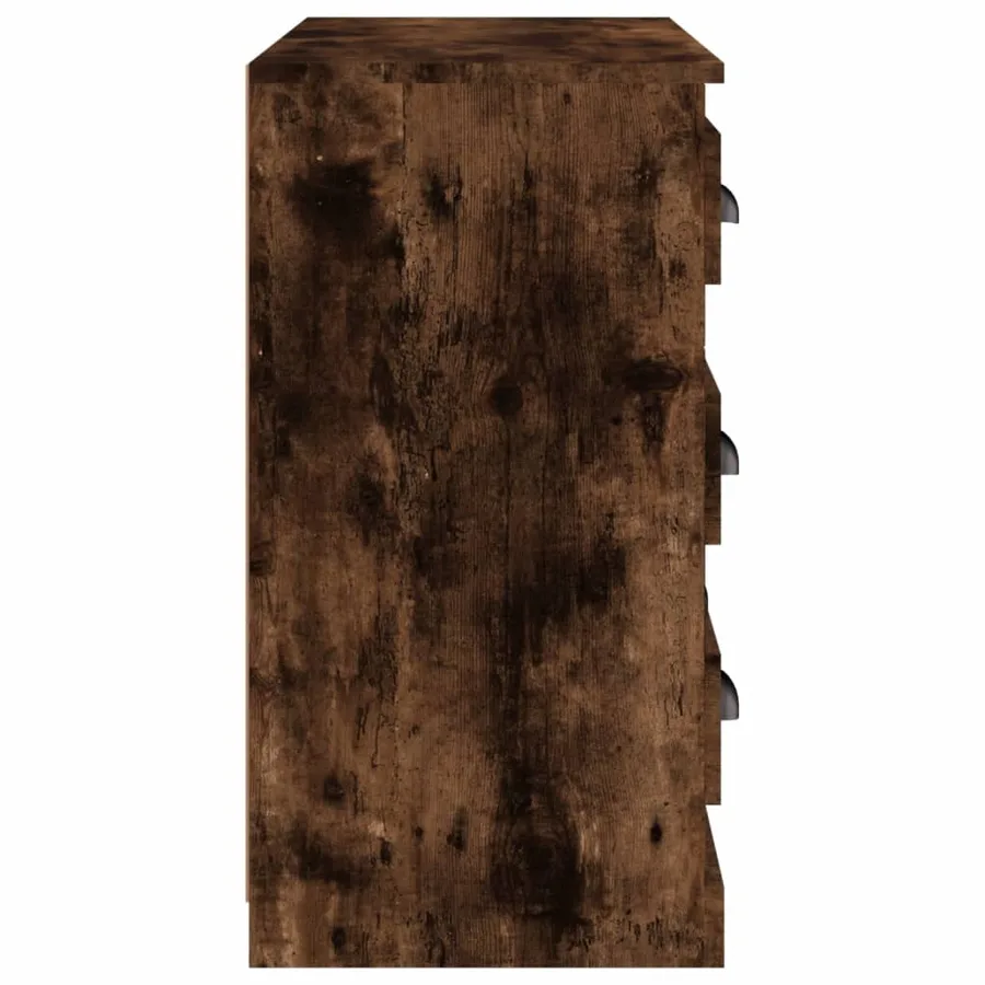Buffet chêne fumé 70x35,5x67,5 cm bois d'ingénierie - 7