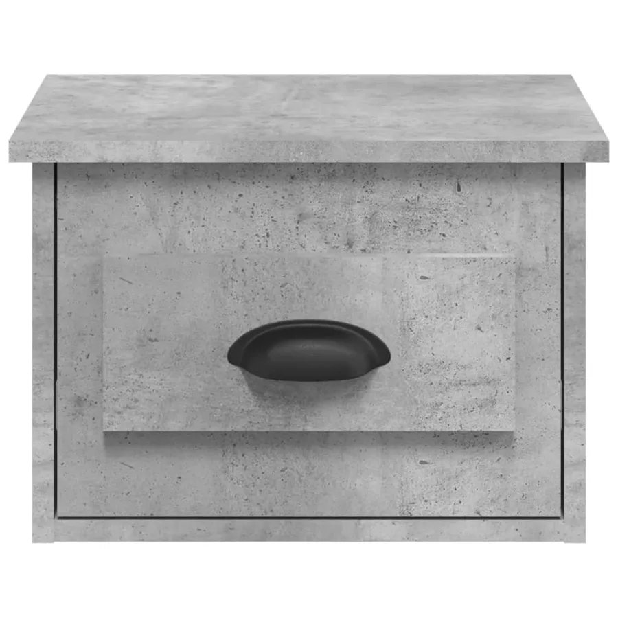 Table de chevet murale gris béton 50x36x40 cm - 6