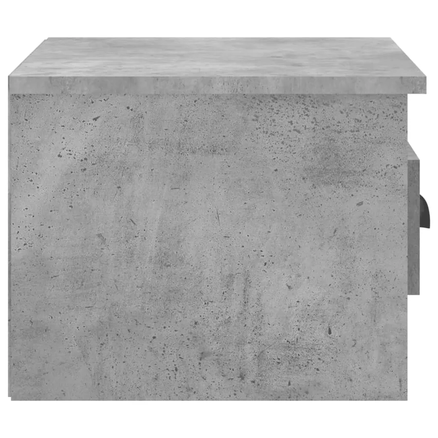 Table de chevet murale gris béton 50x36x40 cm - 7