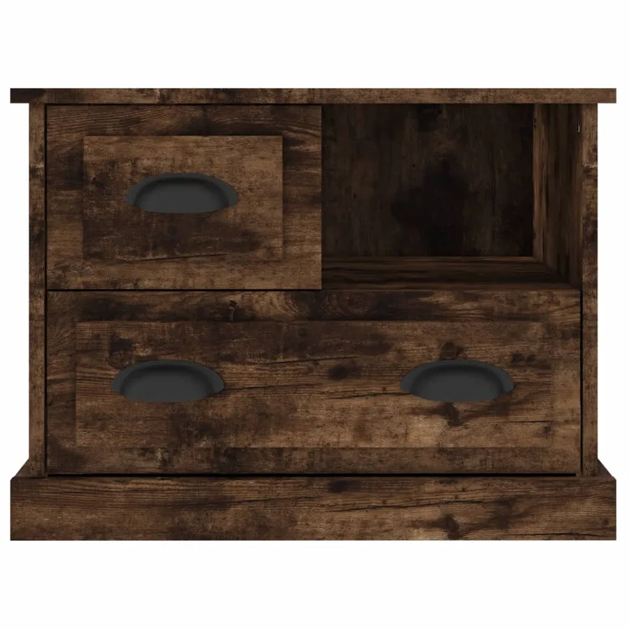 Table de chevet chêne fumé 60x39x45 cm - 7