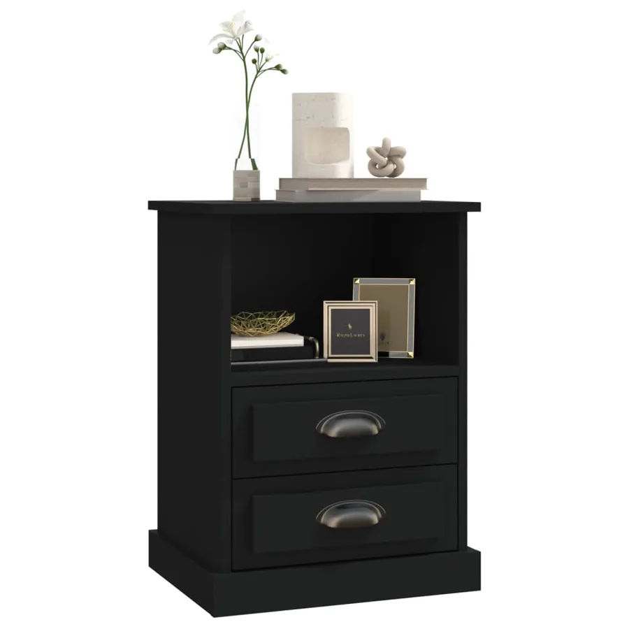 Tables de chevet 2 pcs noir 43x36x60 cm - 4