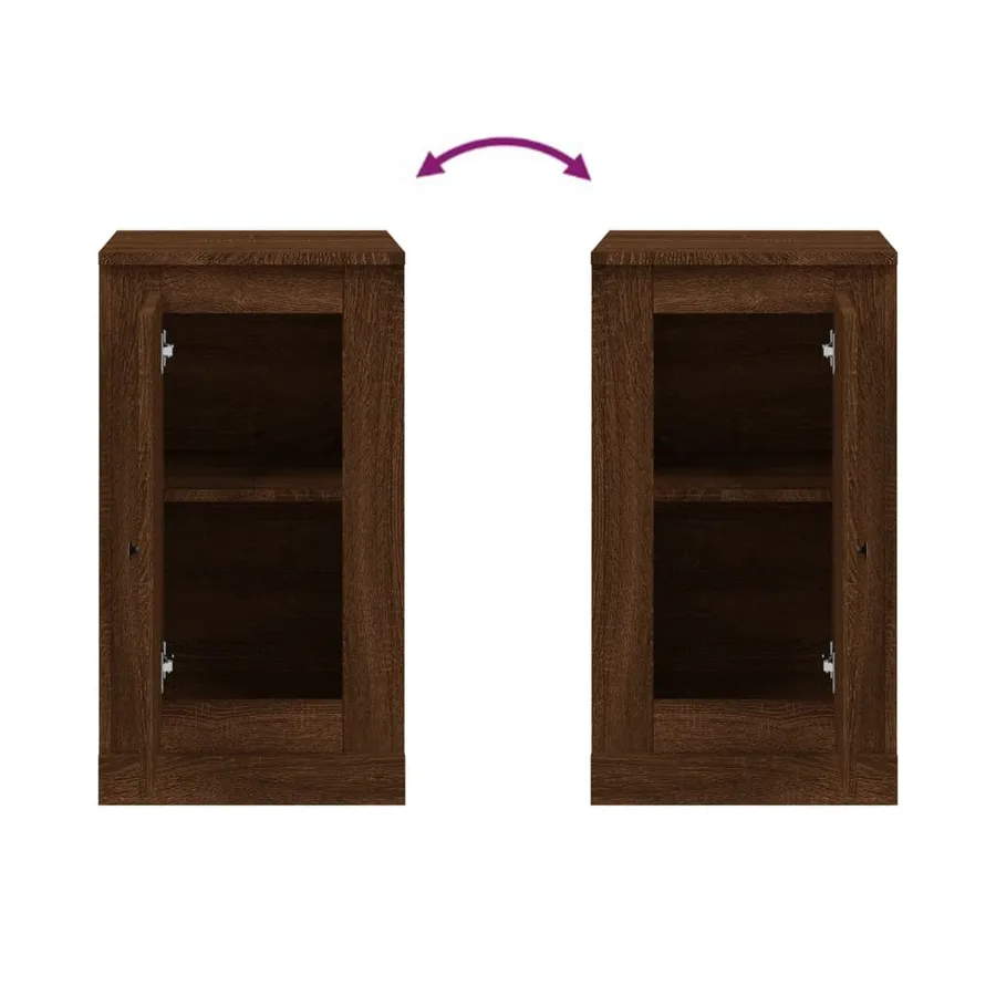 Buffets 2 pcs chêne marron 37,5x35,5x67,5 cm bois d'ingénierie - 10