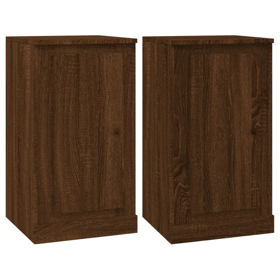 Buffets 2 pcs chêne marron 37,5x35,5x67,5 cm bois d'ingénierie - 2