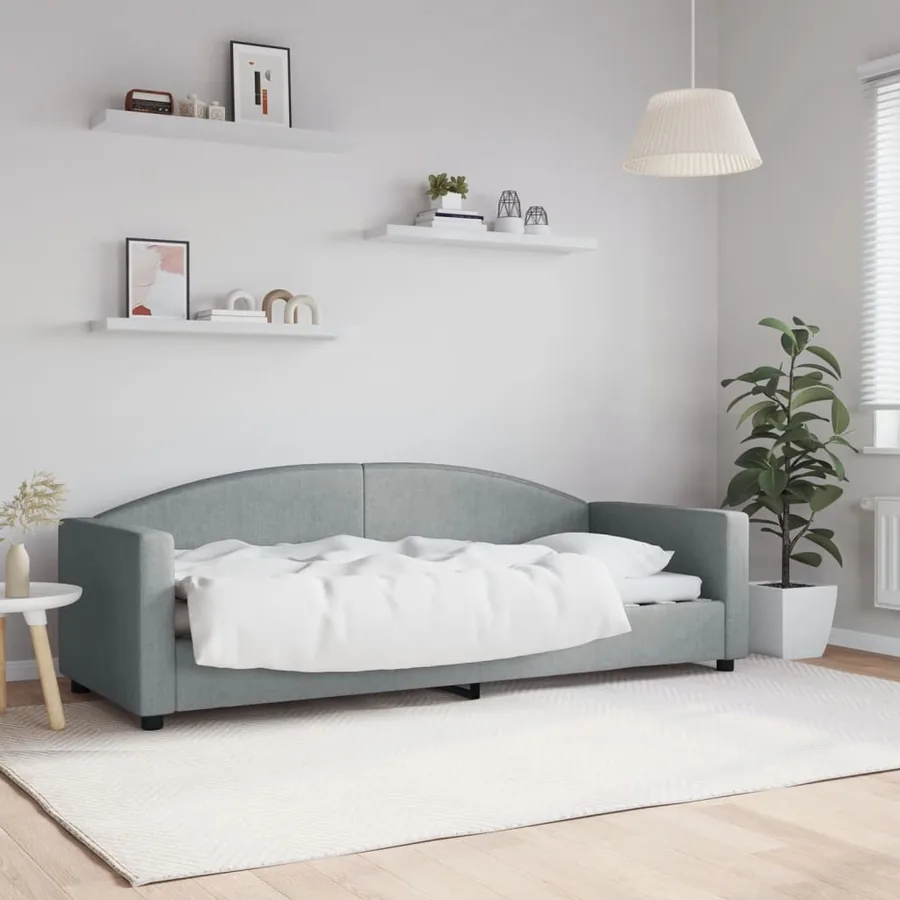 Lit de repos sans matelas gris clair 80x200 cm tissu