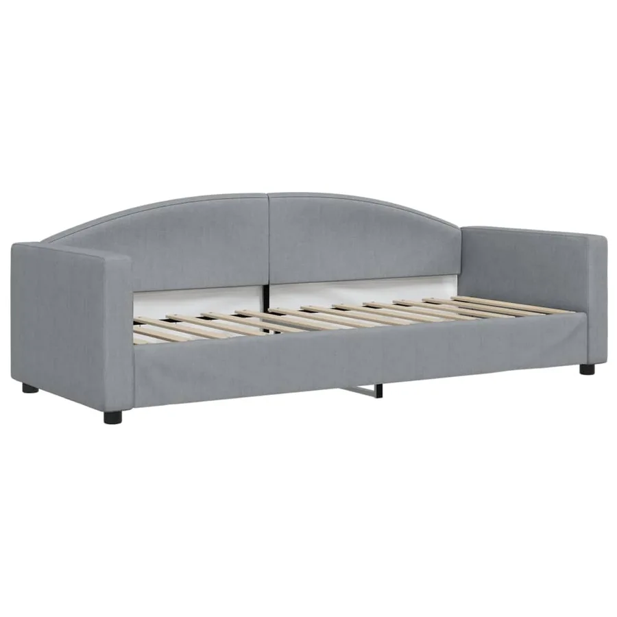Lit de repos sans matelas gris clair 80x200 cm tissu - 2