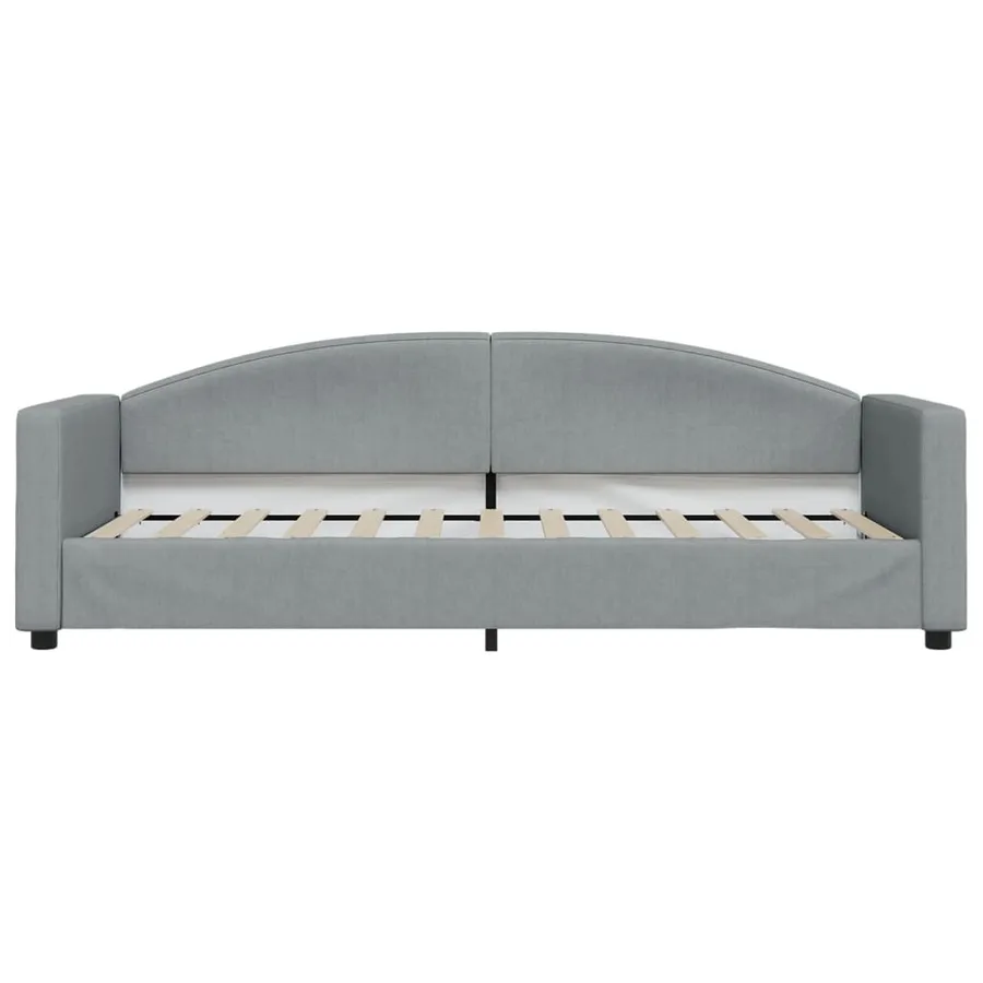 Lit de repos sans matelas gris clair 80x200 cm tissu - 3