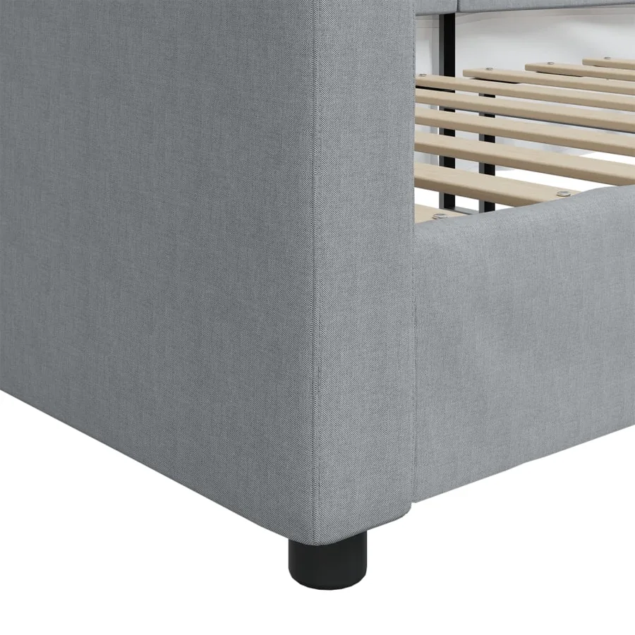 Lit de repos sans matelas gris clair 80x200 cm tissu - 6