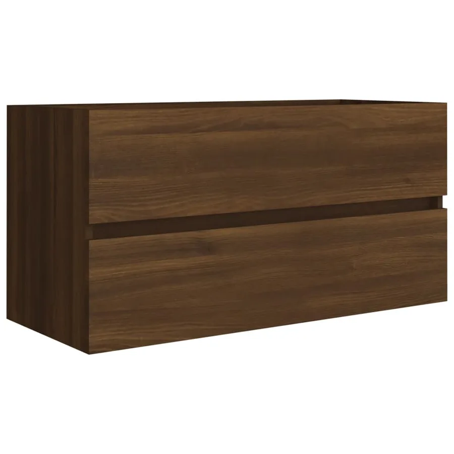 Armoire d'évier Chêne marron 90x38,5x45 cm Bois d'ingénierie - 2