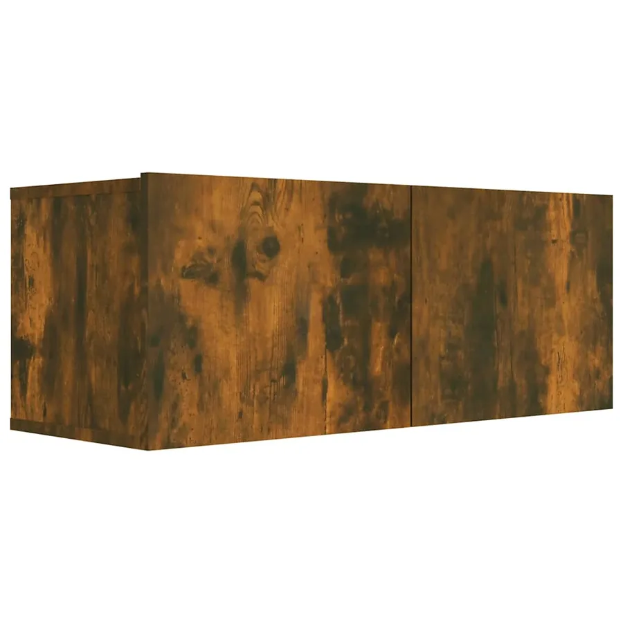 Meuble TV chêne fumé 80x30x30 cm bois d'ingénierie - 2