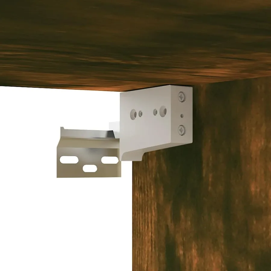 Meuble TV chêne fumé 80x30x30 cm bois d'ingénierie - 7