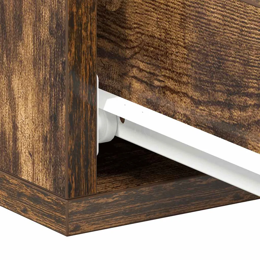 Table de chevet flottante Chêne fumé 40x30x15 cm - 10