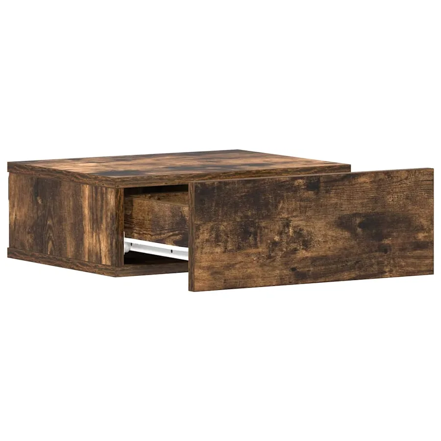 Table de chevet flottante Chêne fumé 40x30x15 cm - 5