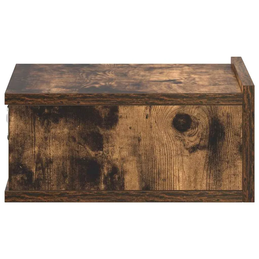 Table de chevet flottante Chêne fumé 40x30x15 cm - 7