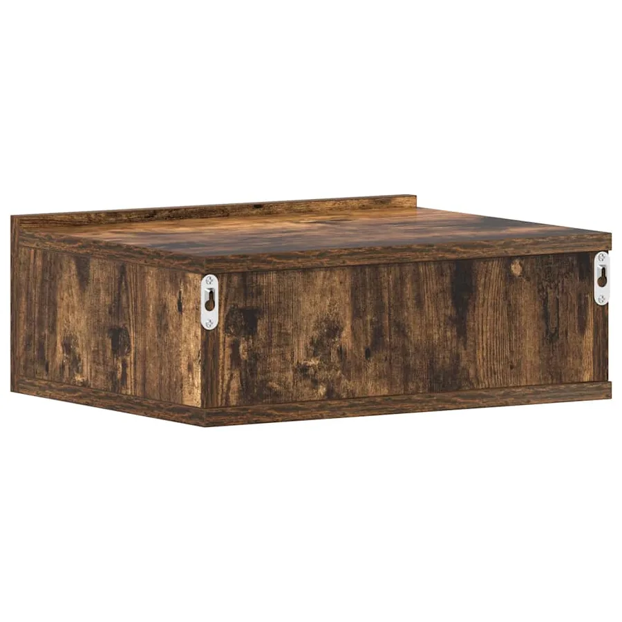 Table de chevet flottante Chêne fumé 40x30x15 cm - 8