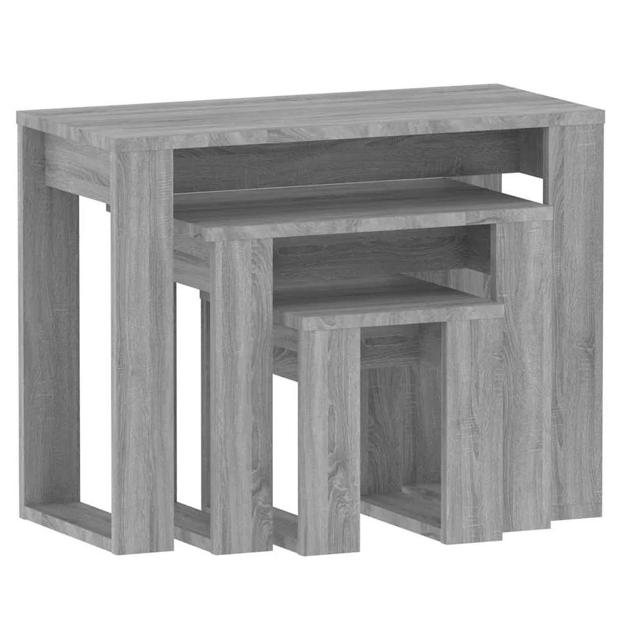 Tables gigognes 3 pcs Sonoma gris Bois d'ingénierie - 6