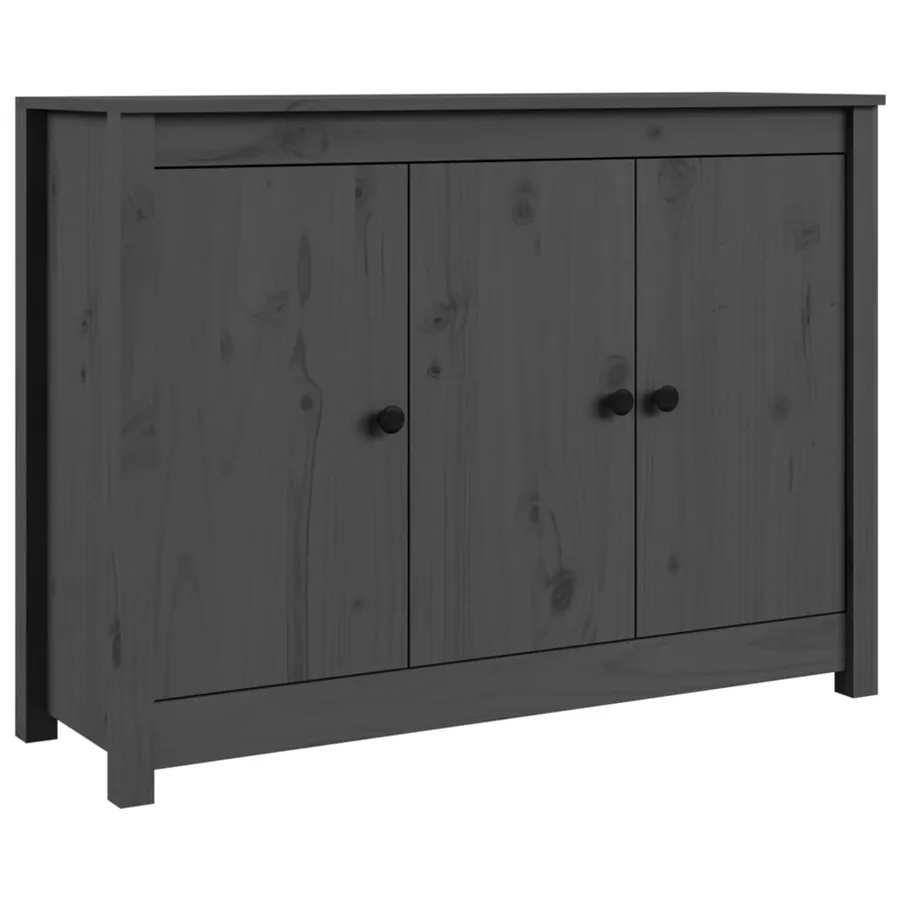 Buffet Gris 100x35x74 cm Bois massif de pin - 2