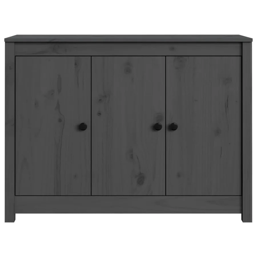 Buffet Gris 100x35x74 cm Bois massif de pin - 6