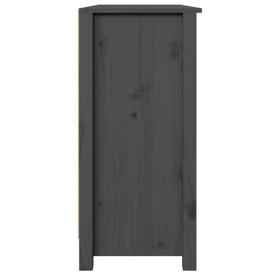 Buffet Gris 100x35x74 cm Bois massif de pin - 9
