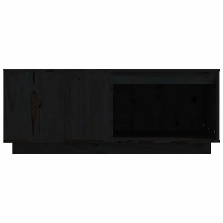Table basse Noir 100x101x40,5 cm Bois massif de pin - 5