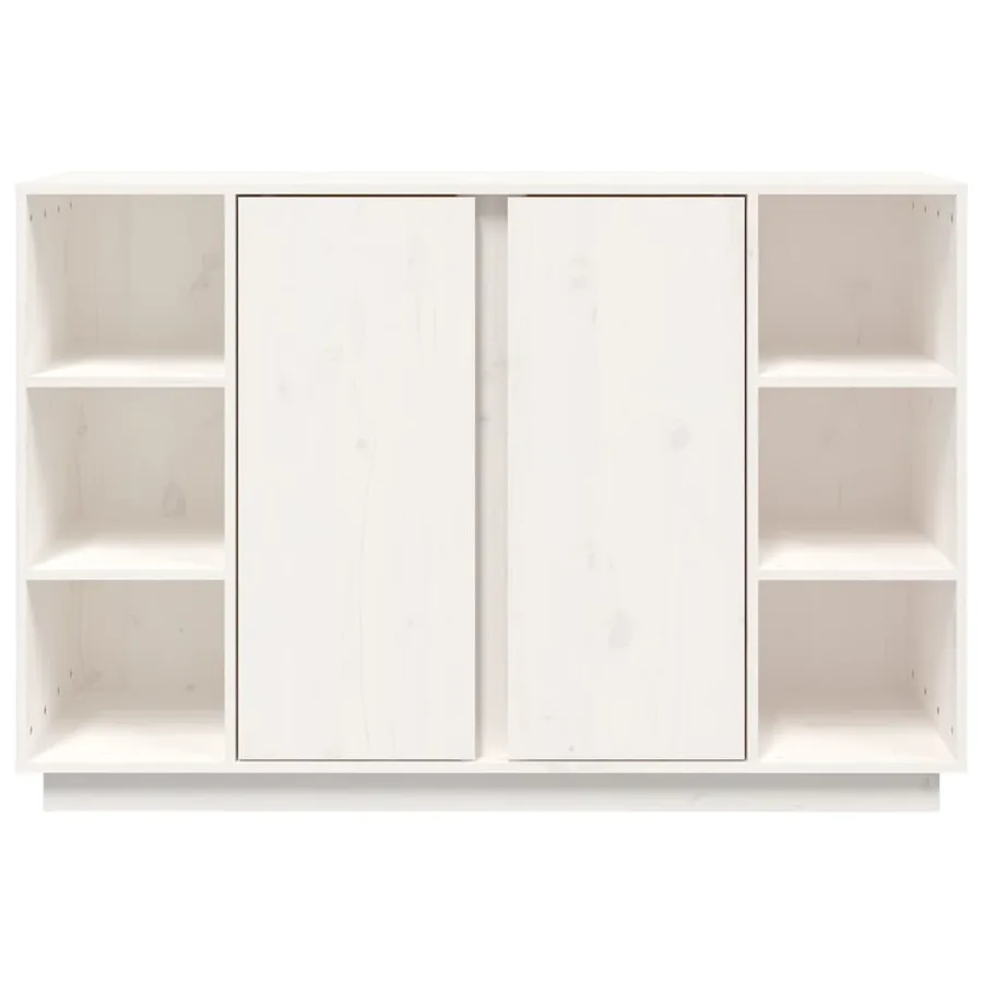 Buffet Blanc 120x35x80 cm Bois massif de pin - 6