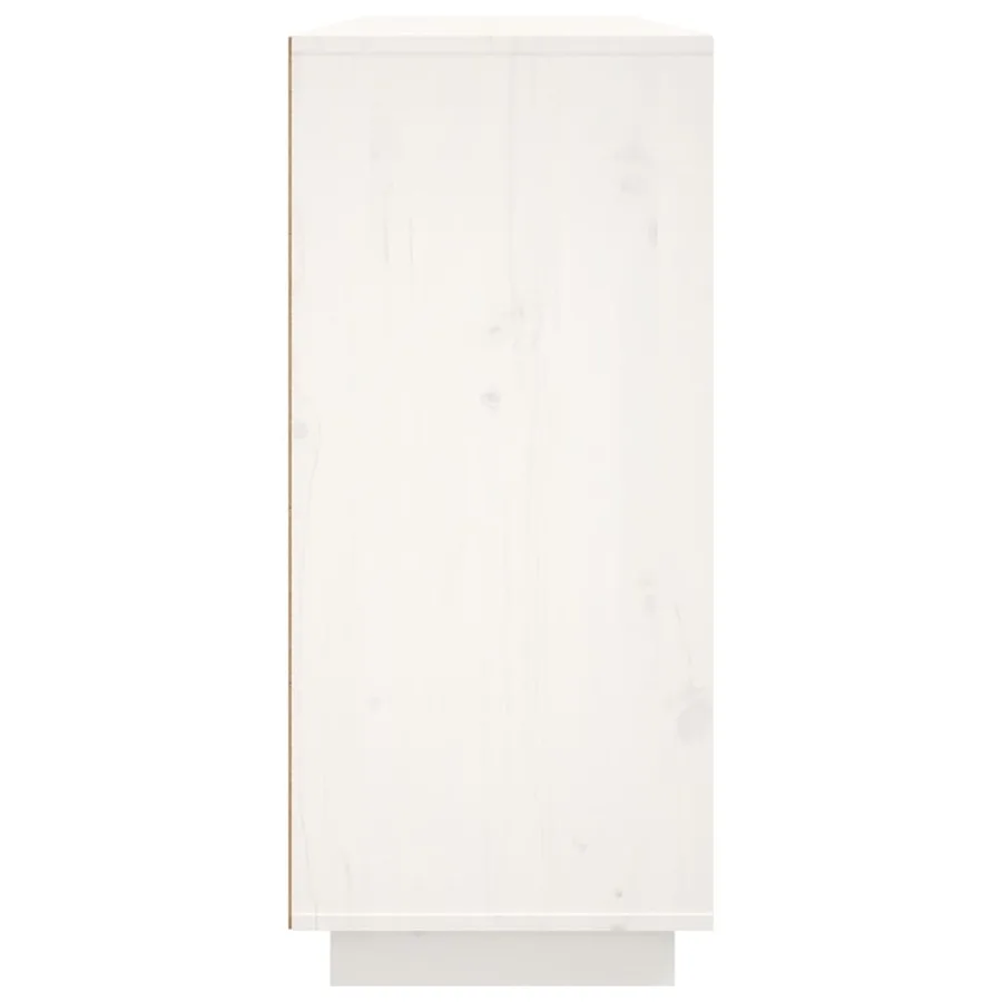 Buffet Blanc 120x35x80 cm Bois massif de pin - 7