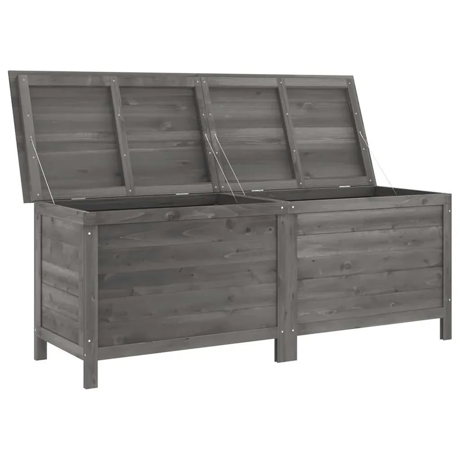 Boîte de rangement de jardin anthracite bois massif sapin - 3