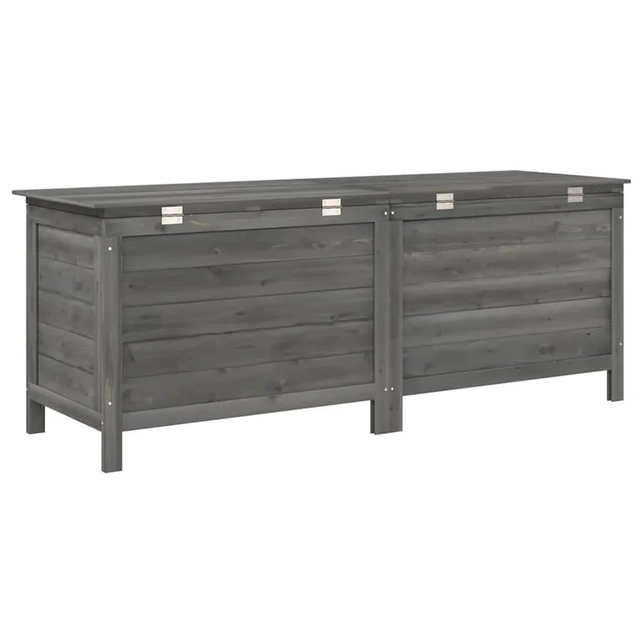Boîte de rangement de jardin anthracite bois massif sapin - 6