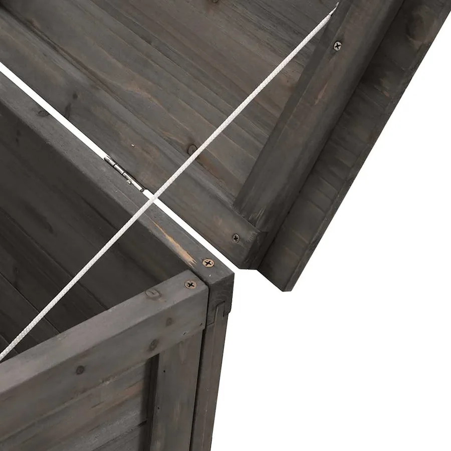 Boîte de rangement de jardin anthracite bois massif sapin - 7