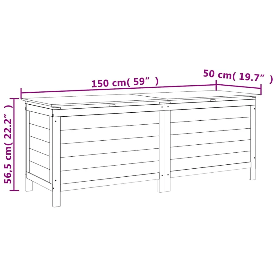 Boîte de rangement de jardin anthracite bois massif sapin - 8