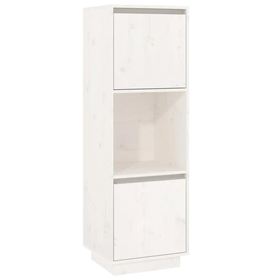Buffet haut Blanc 38x35x117 cm Bois massif de pin - 2
