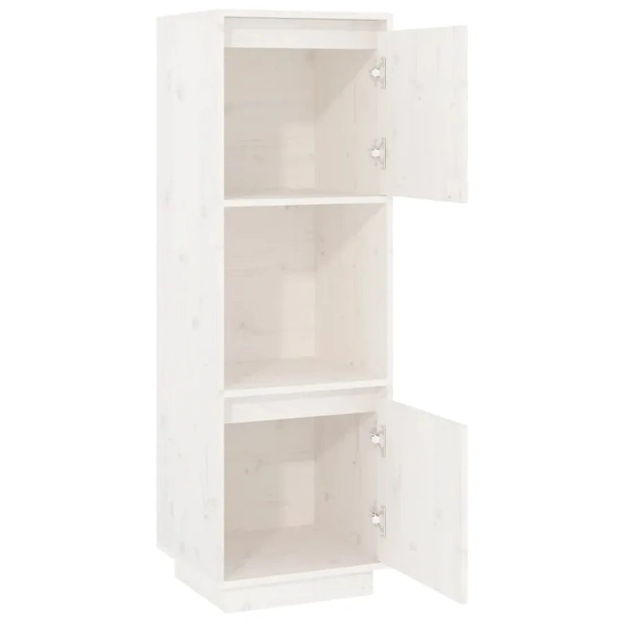 Buffet haut Blanc 38x35x117 cm Bois massif de pin - 4