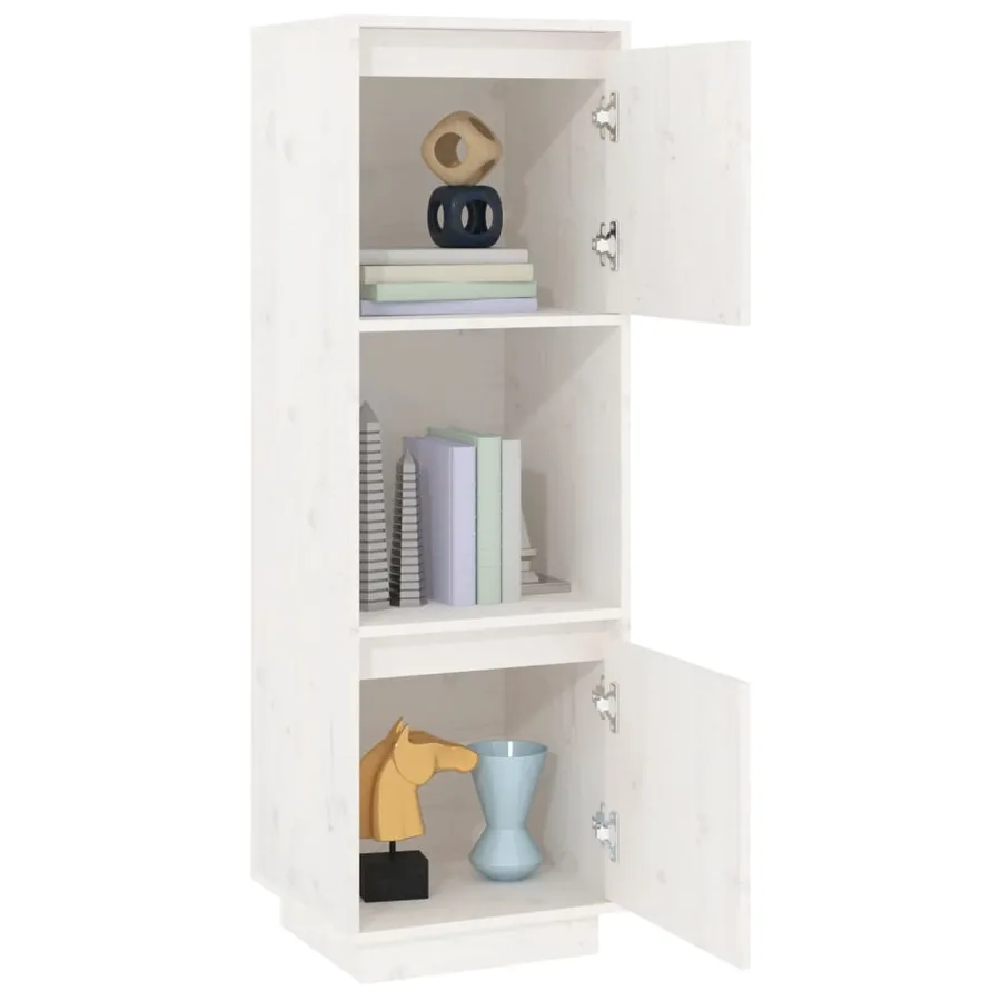 Buffet haut Blanc 38x35x117 cm Bois massif de pin - 9