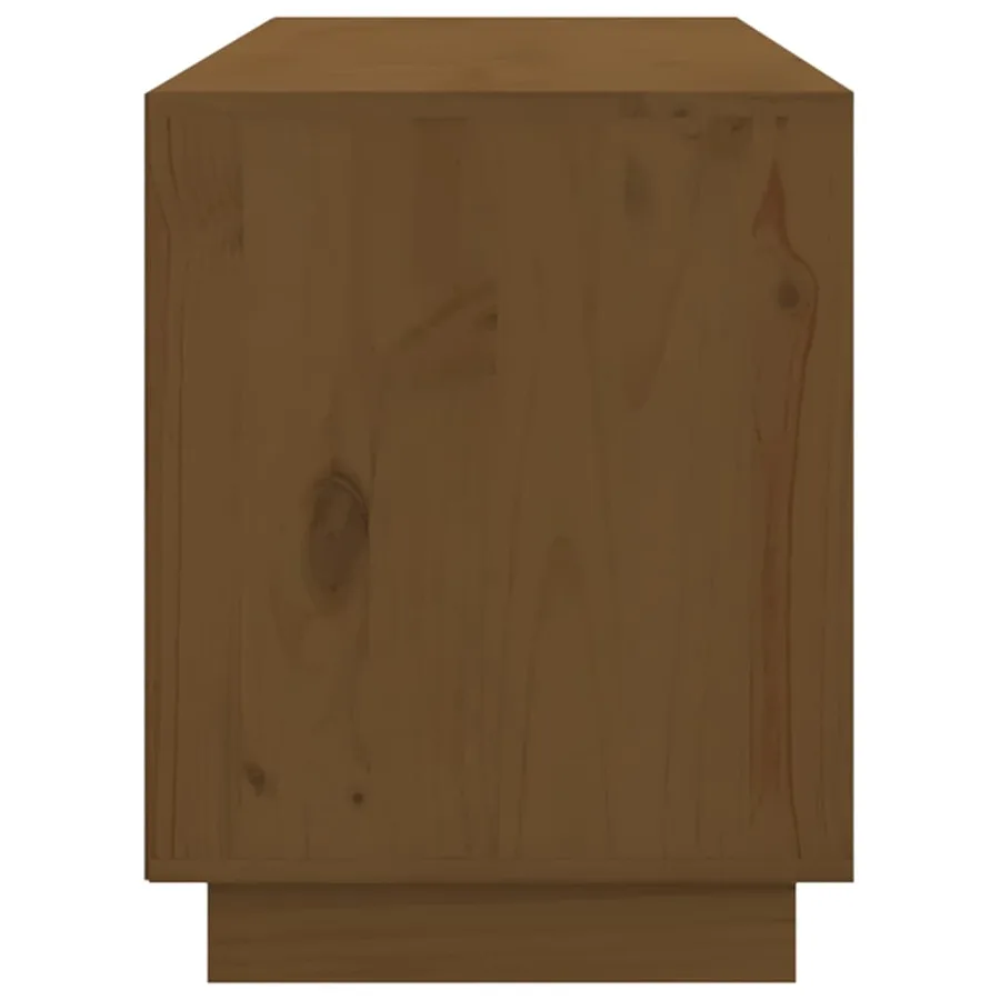 Meuble TV Marron miel 176x37x47,5 cm Bois de pin massif - 7