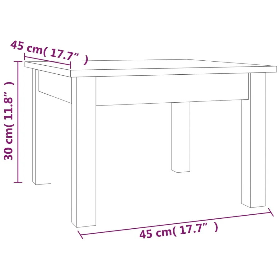 Table basse Marron miel 45x45x30 cm Bois massif de pin - 7