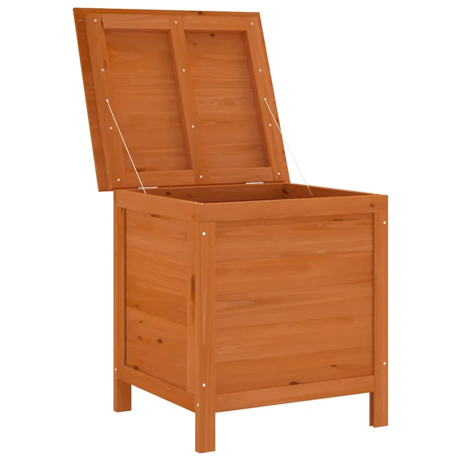 Boîte de rangement jardin marron 50x49x56,5cm bois massif sapin - 3